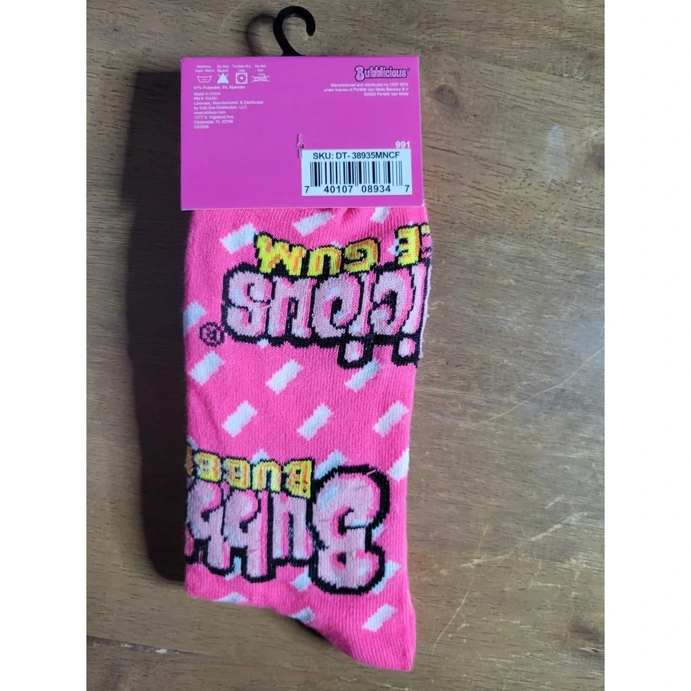 Bubblicious Bubble Gum Socks Size 6-12 Funwear Pink Bright Colorful New‎